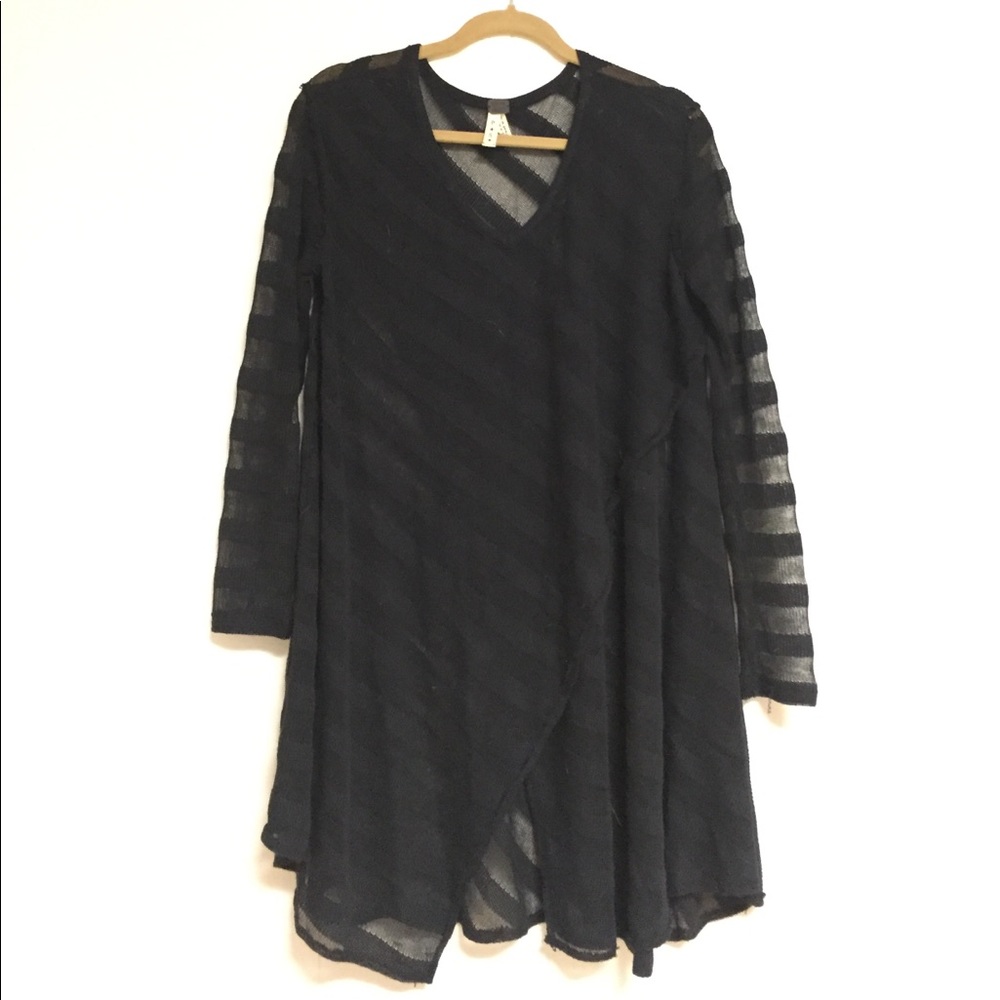 Free People Striped Wrap Sweater
